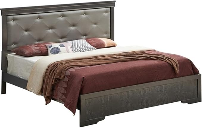 Lorana Twin Sleigh Bed in Charcoal Black