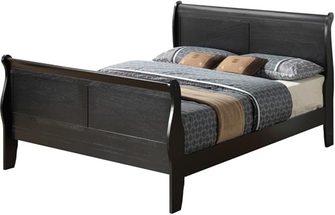 Louis Phillipe Twin Sleigh Bed in Black