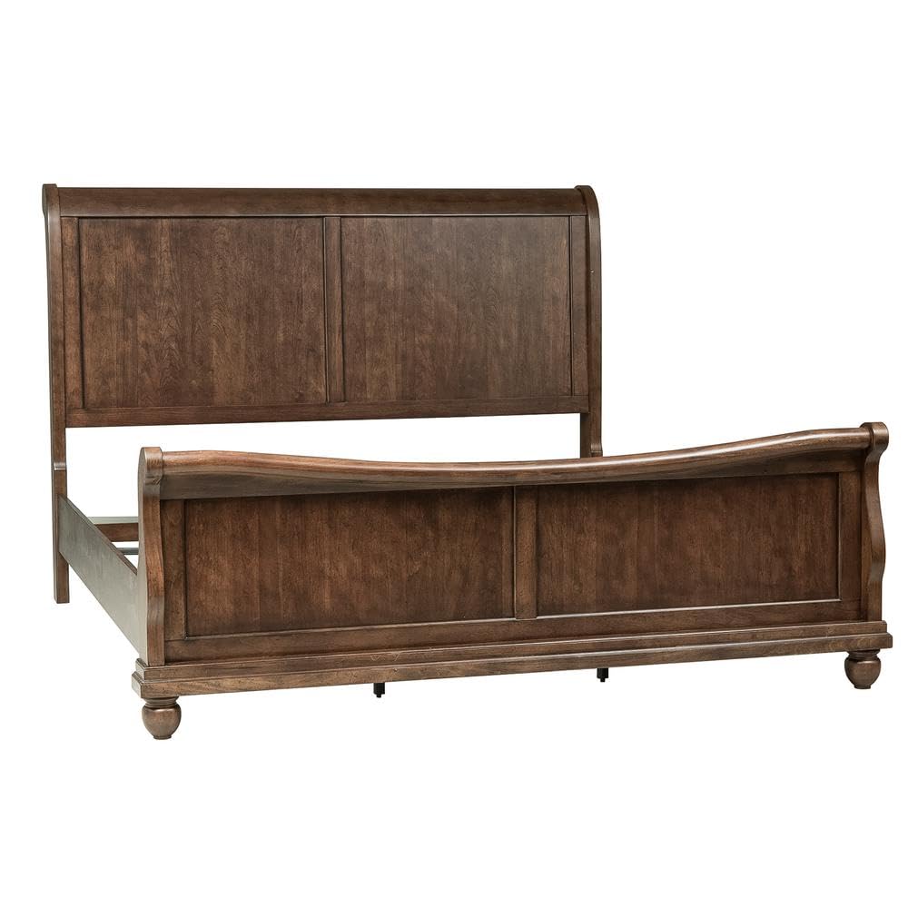Liberty Furniture Rustic Traditions King Sleigh Bed - Rustic Cherry