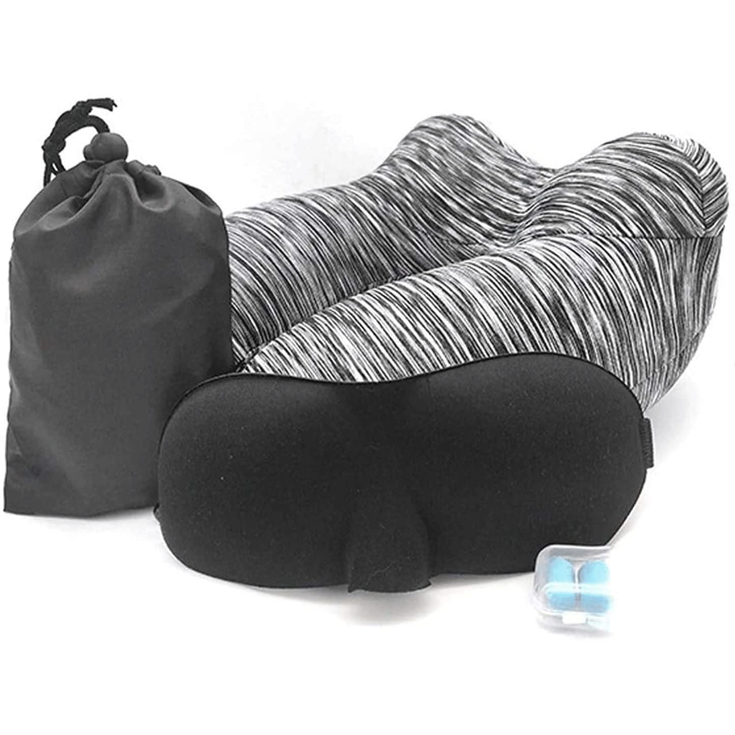 Travel Pillow 100% Pure Memory Foam Neck Pillow, Inflatable Travel Neck Pillows
