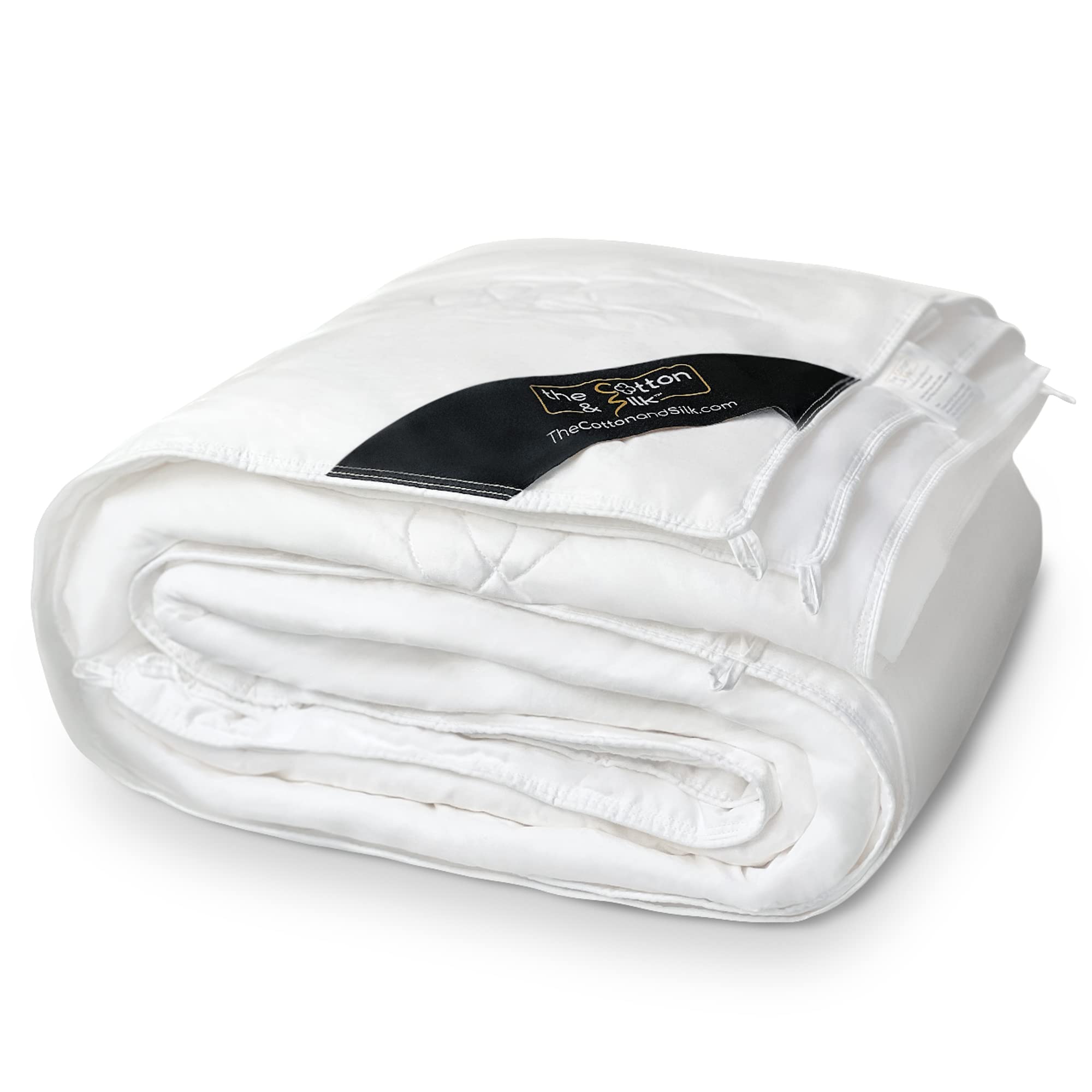 King-Size Silk-Filling Duvet Insert/Comforter (All Season) + Long-Staple Cotton Duvet