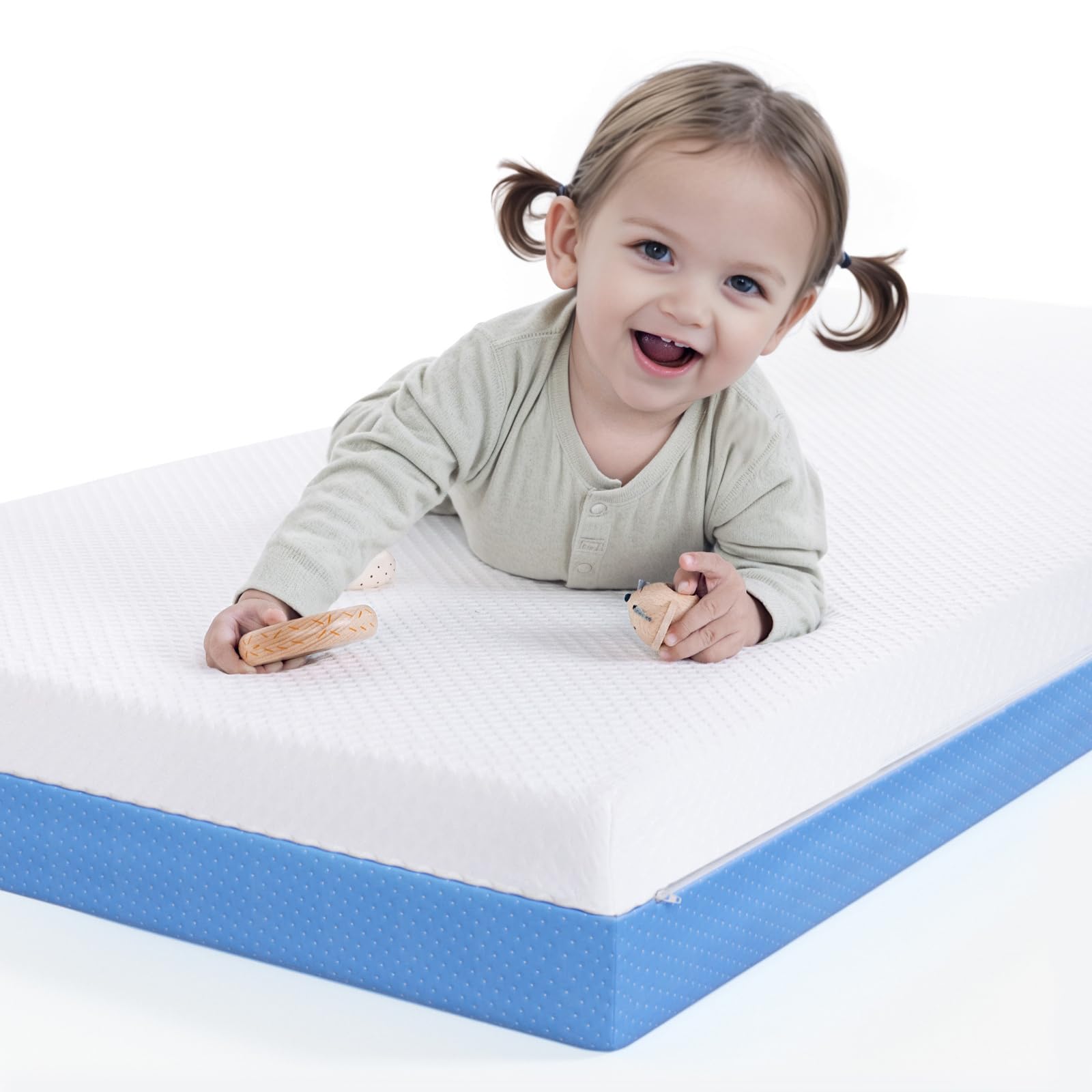 Extra Thick 5” Dual-Sided Crib Mattress – Soft & Comfortable Gel Memory Foam