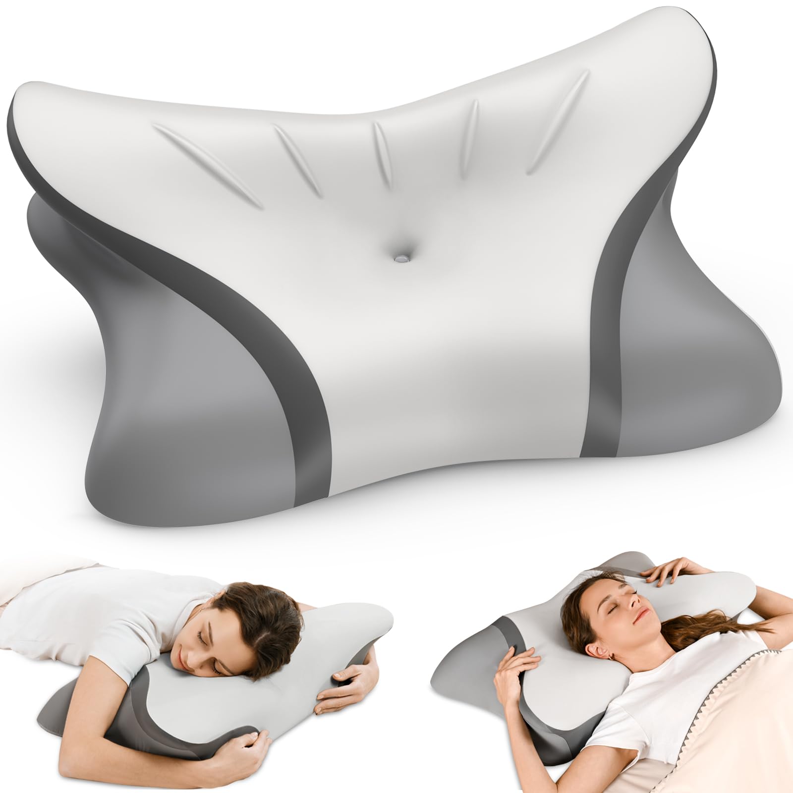 Pillow for Pain Relief - Ergonomic Bed Pillow for Sleeping, Contour