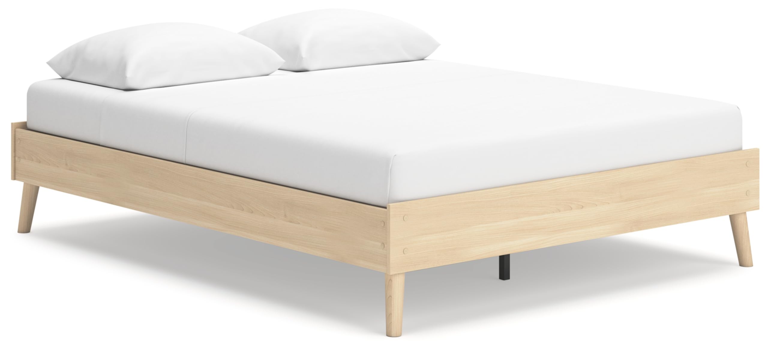 Cabinella Vintage Queen Platform Bed with Metal Slats and Center Support Legs