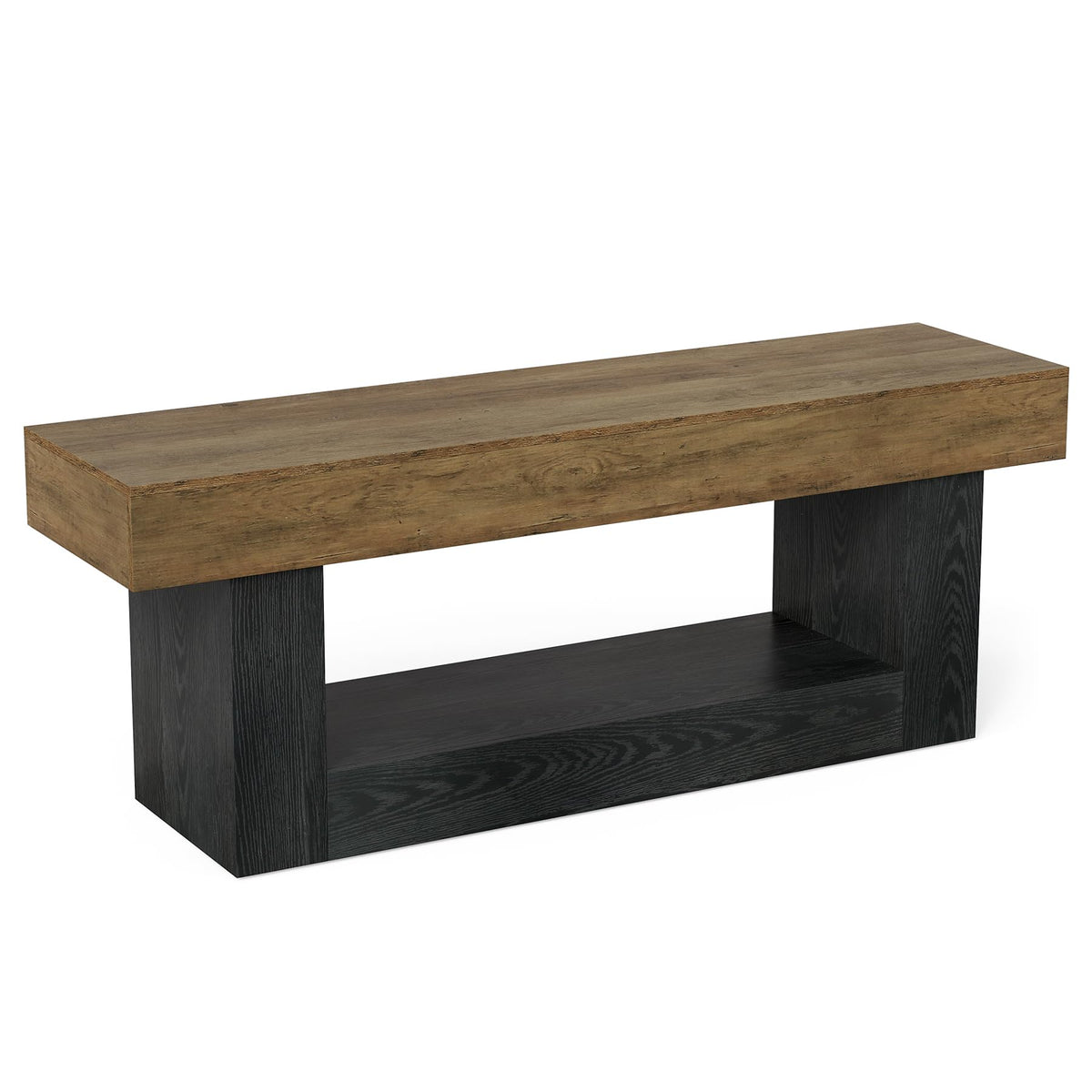 63" Modern TV Stand with Open Storage & U-Shaped Pedestal