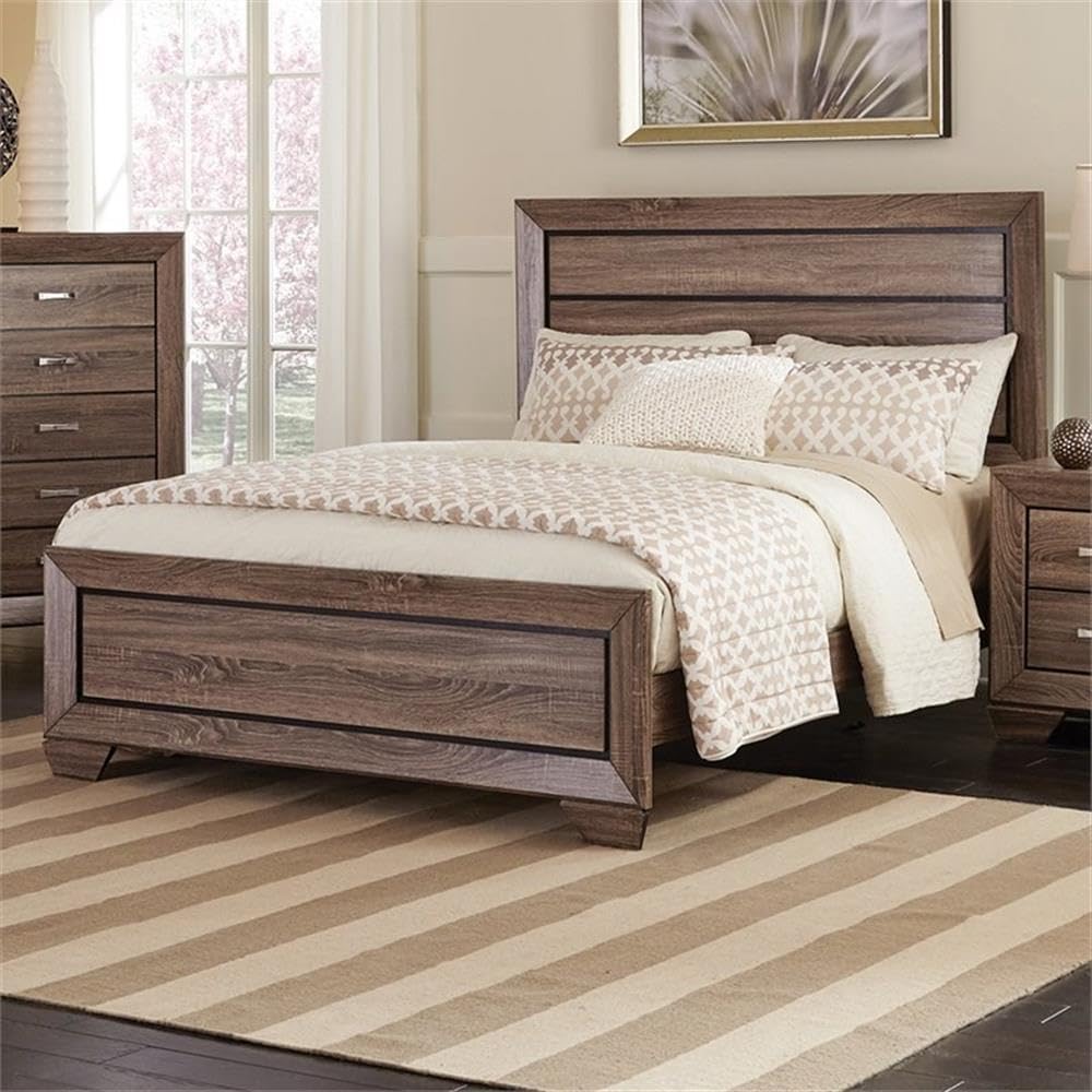 Kauffman Queen Panel Bed, Washed Taupe