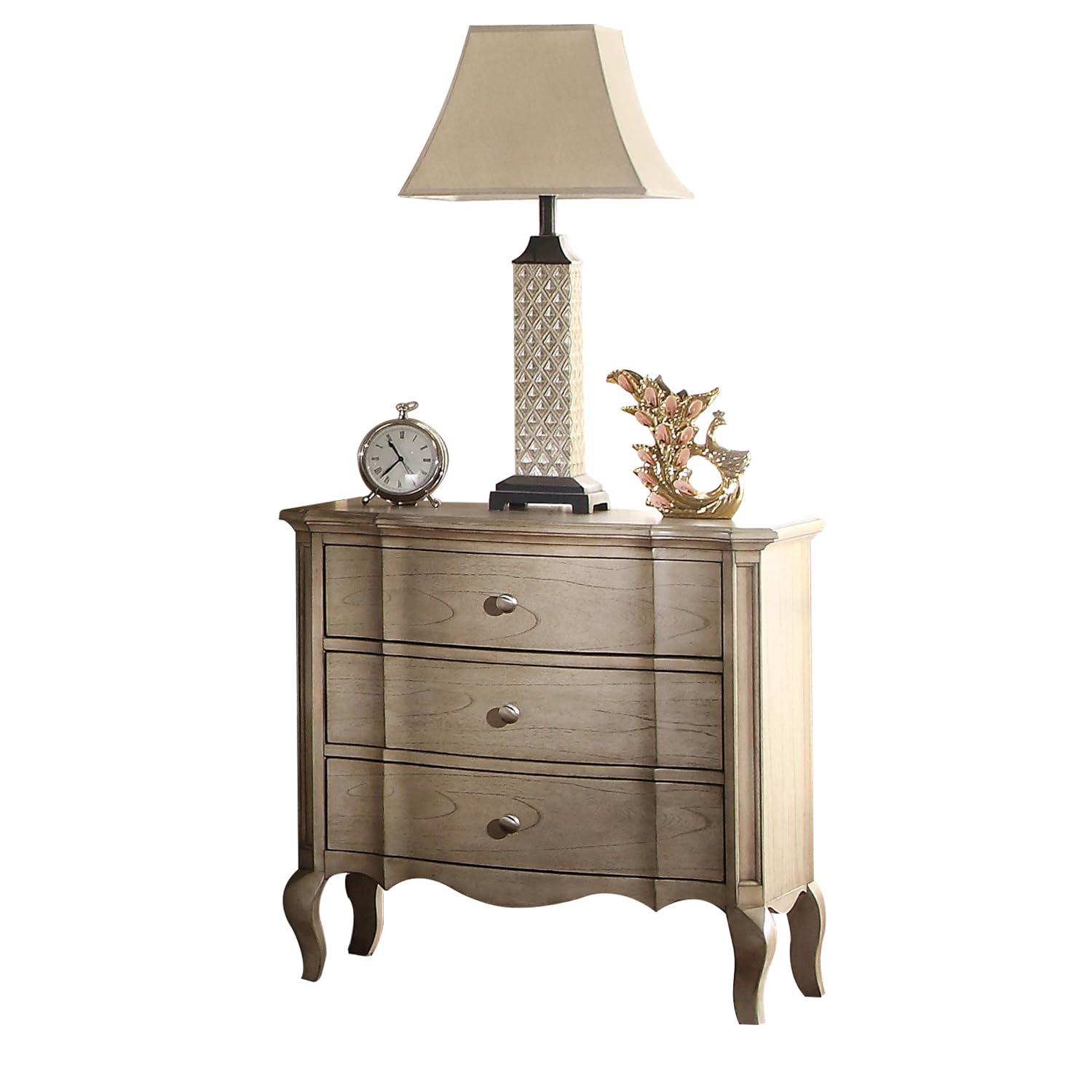 Nightstand with 3 Spacious Drawers, Dovetail Construction, and Refined Elegance