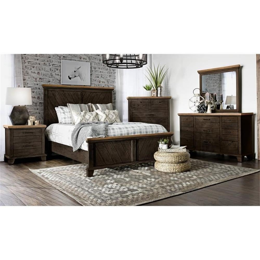 Chocolate and Honey Brown Queen 4-Piece Bedroom Set