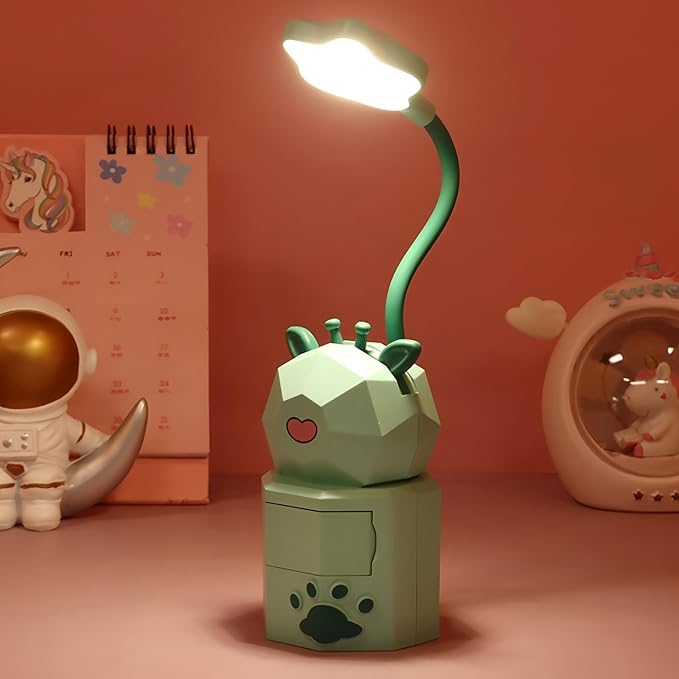 LED Desk Lamp Small USB Rechargeable Night Light, Foldable Study Lamp for College