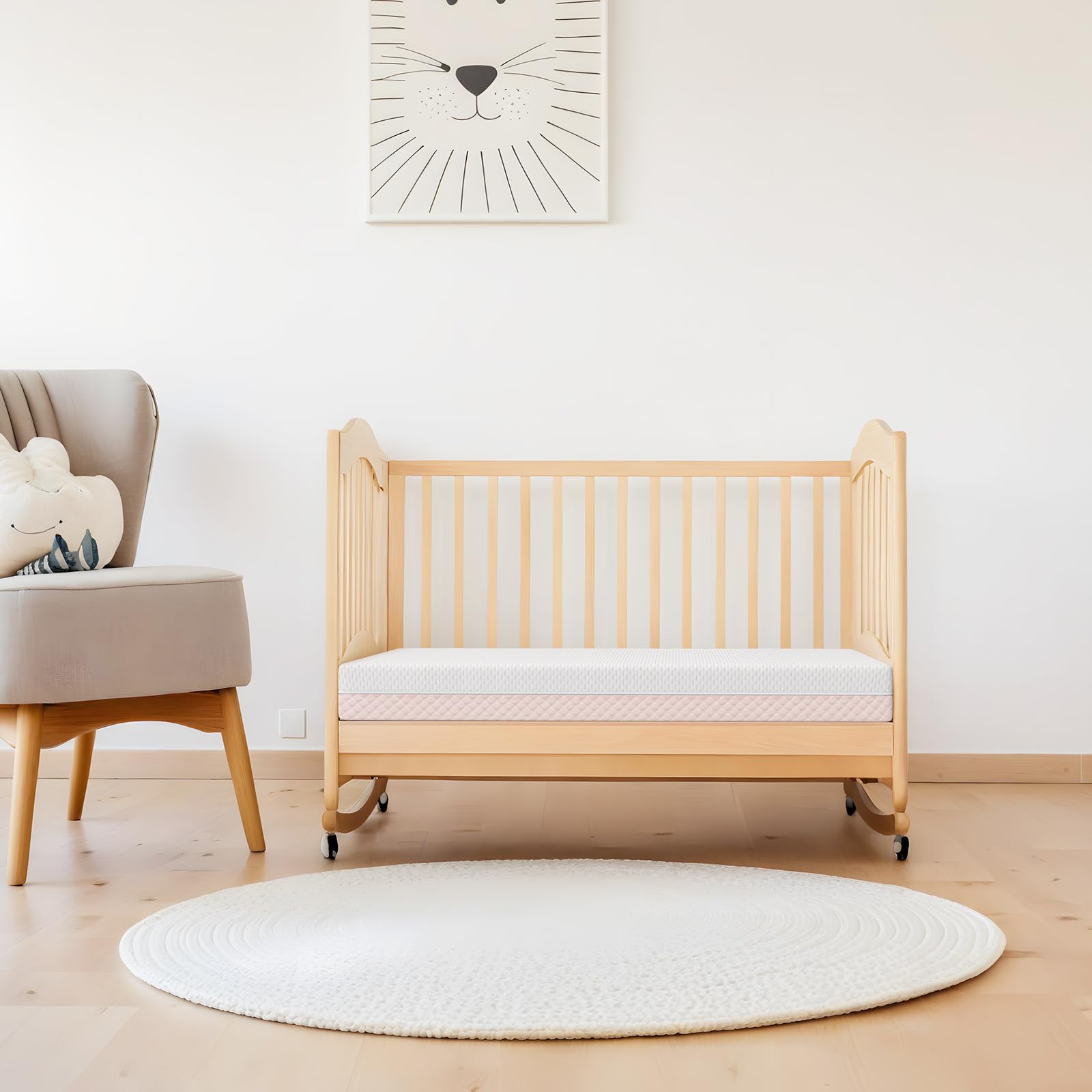 Mini Crib Mattress, 38x24X4 Inch Dual Sided Comfort Gel Memory Foam