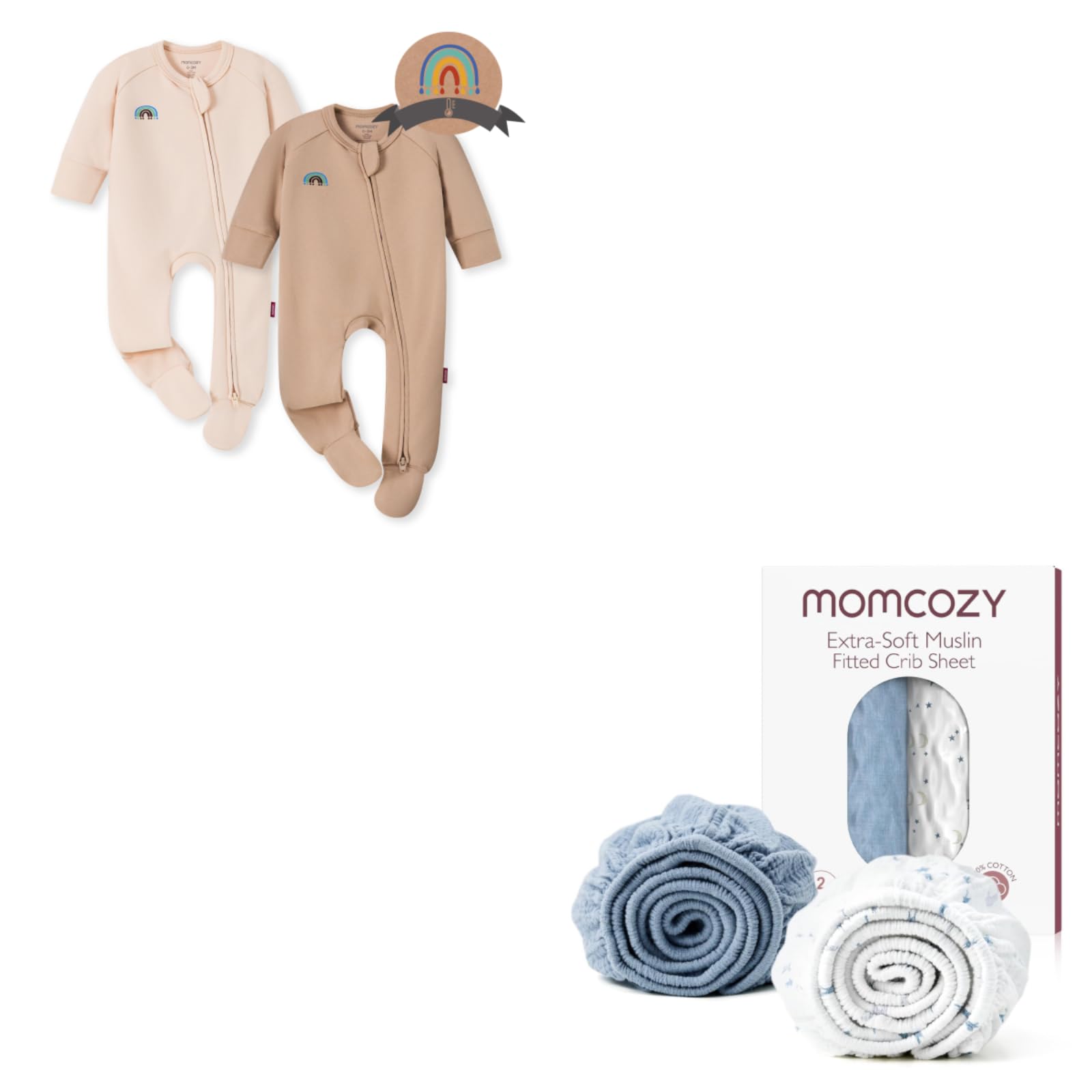 Boy Girl Baby Pajamas Onesie Muslin Fitted Mini Crib Sheets