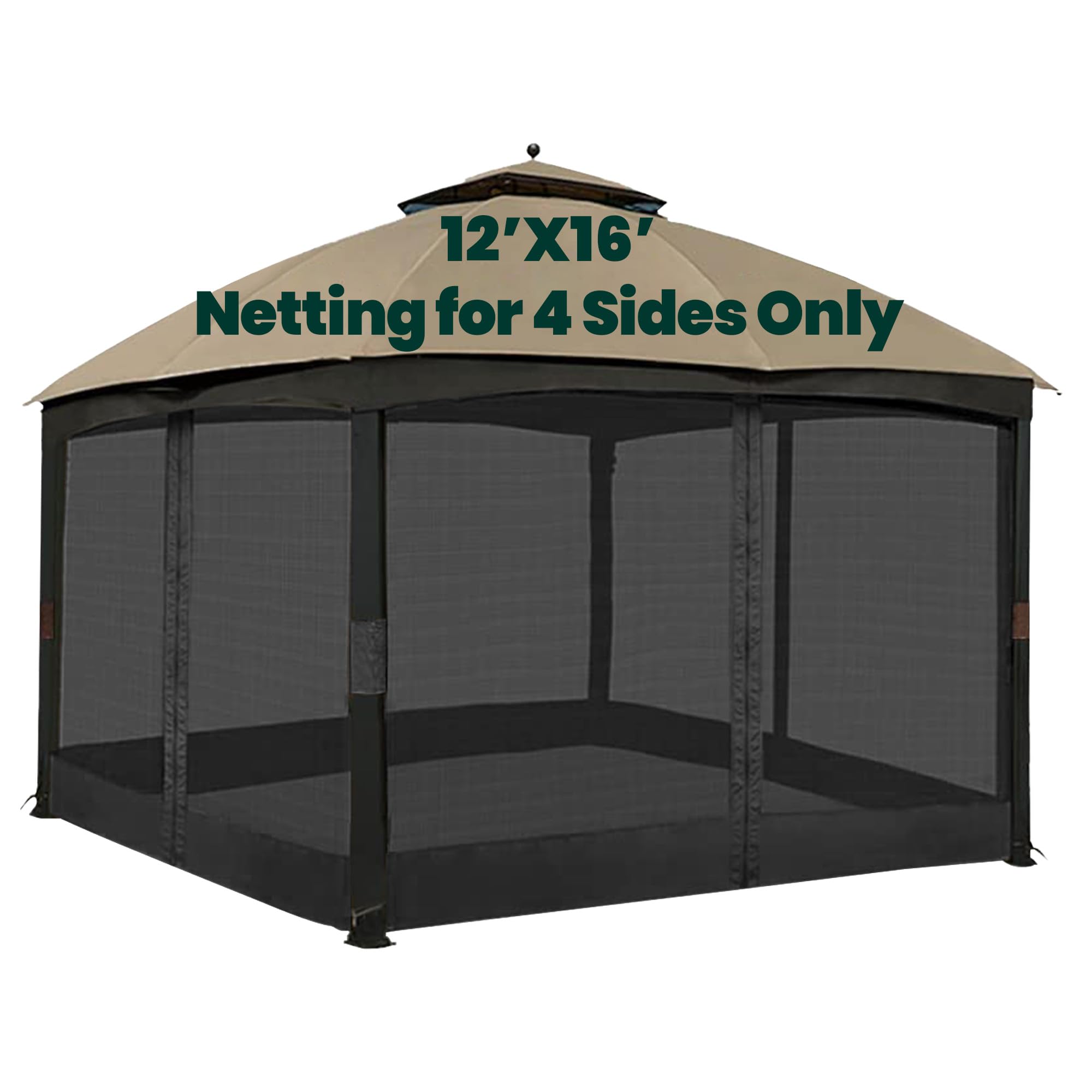 Gazebo Universal Replacement Mosquito Netting, 12' x 16' Outdoor