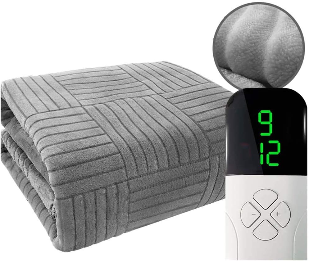 Electric Blanket with 1-12H Adjustable Timer and 9 Optional Levels