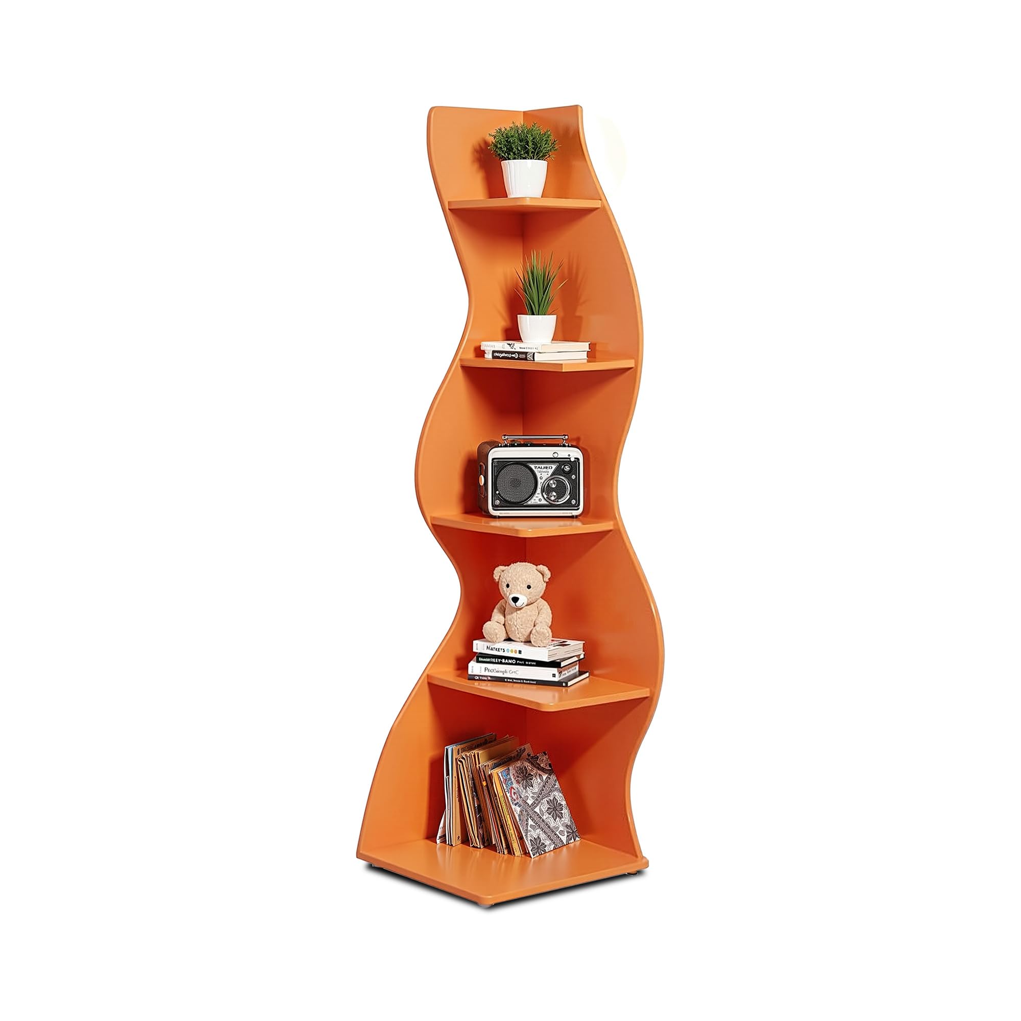 Bookshelf Freestanding 5 Tier 70" Tall Bookshelf Display Shelf