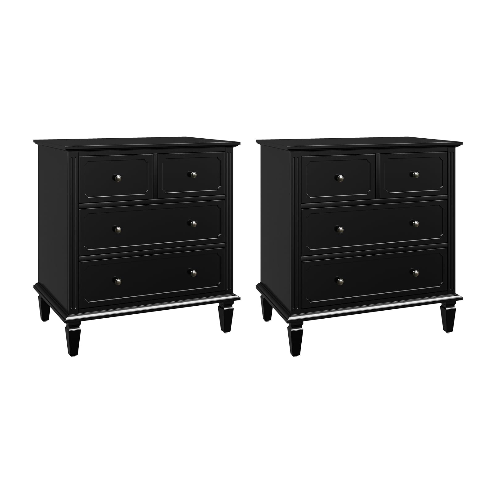 Mid-Century Modern Nightstand with Charging Station and Divider Tray