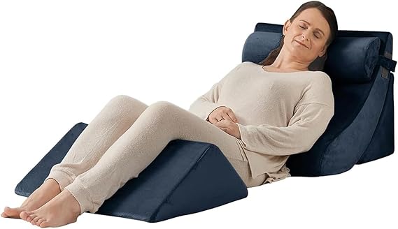 Orthopedic Bed Wedge Pillow Set, Post Surgery Foam for Back, Neck and Leg Pain Relief