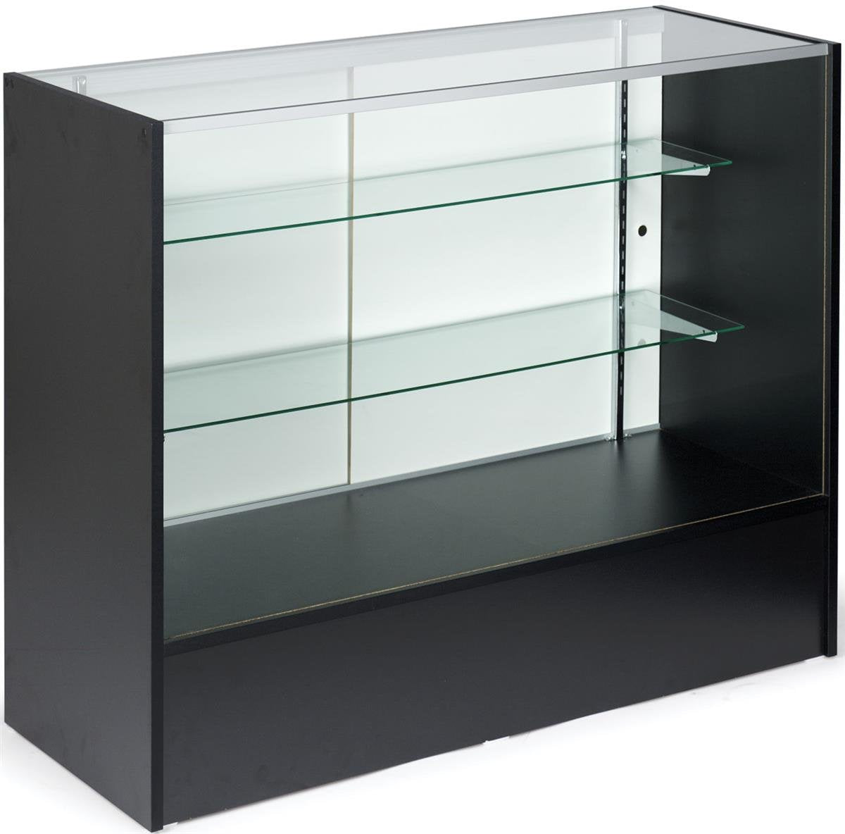 Glass Display Cabinet with Sliding Doors & Adjustable Shelves