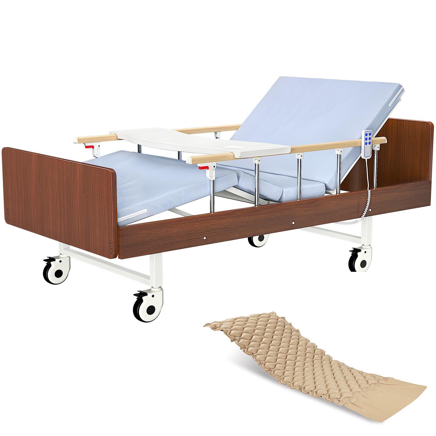 Hospital Bed for Home Use with Premium Mattress and Rails