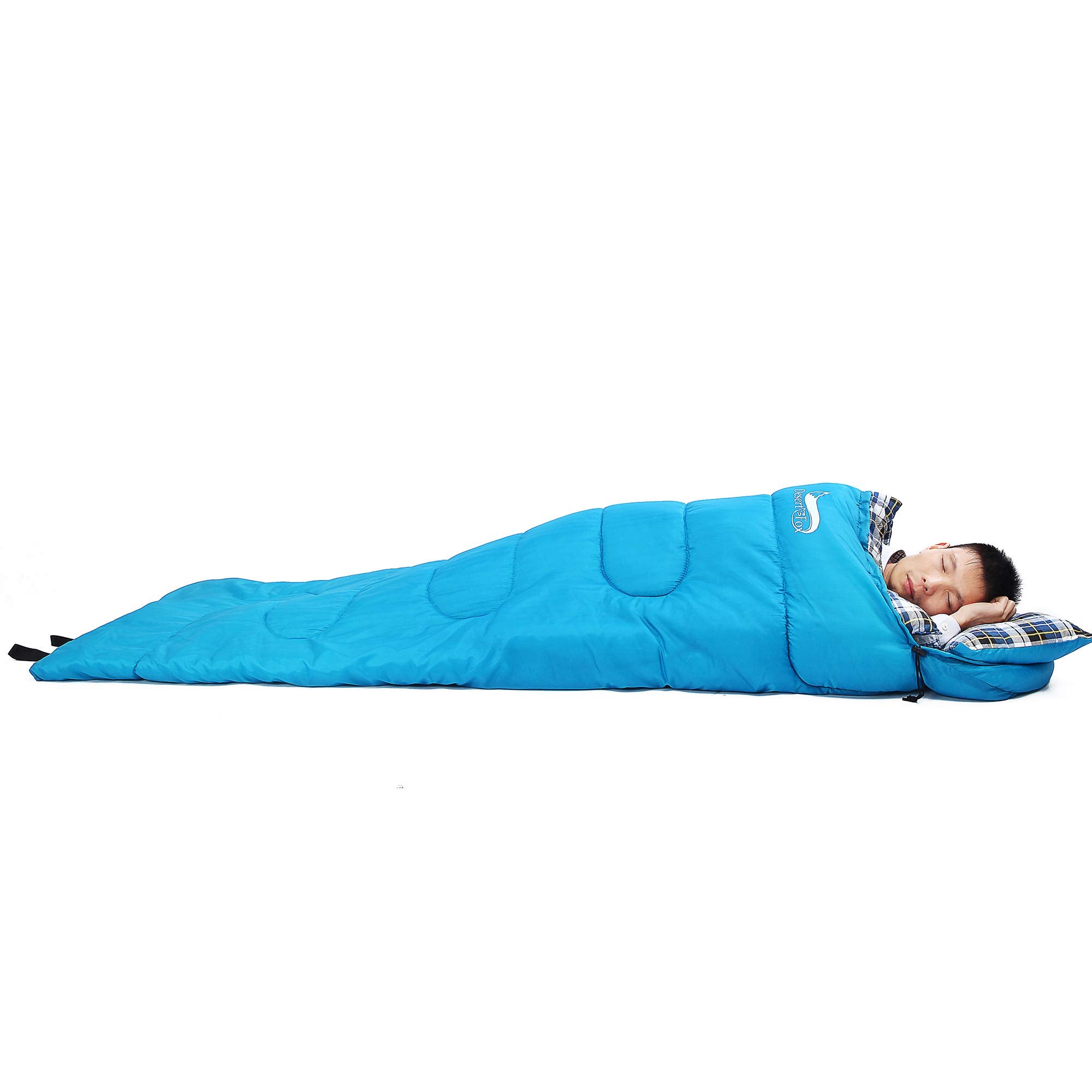Cotton Flannel Sleeping Bags Attach Pillow, 4 Season Warm & Col