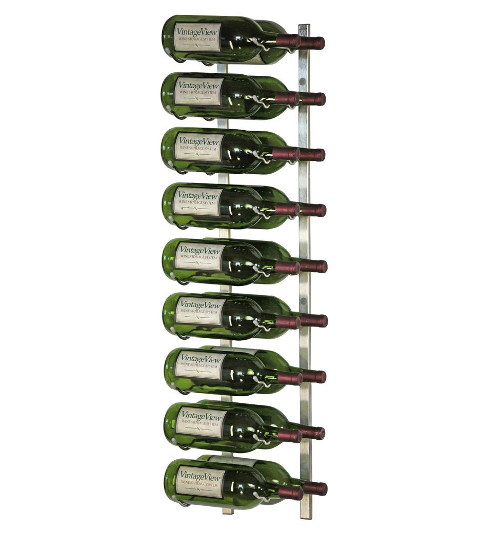 Wall-Mounted Magnum Wine Rack – 18 Bottles, 2-Deep, Brushed Nickel