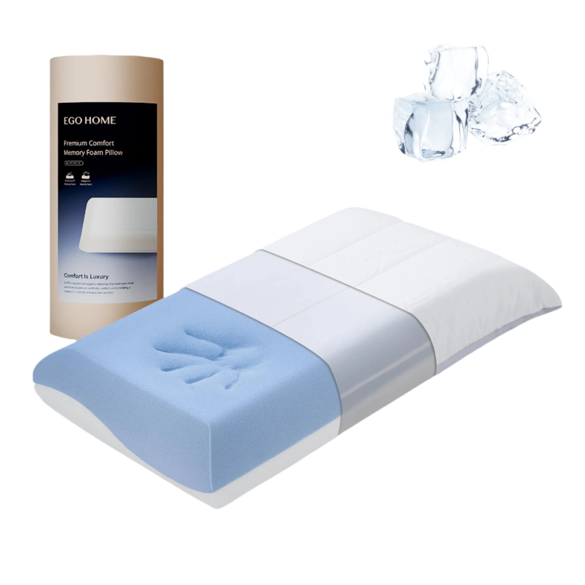 Cooling Memory Foam Pillow for Neck Pain Relief, Neck Pillow