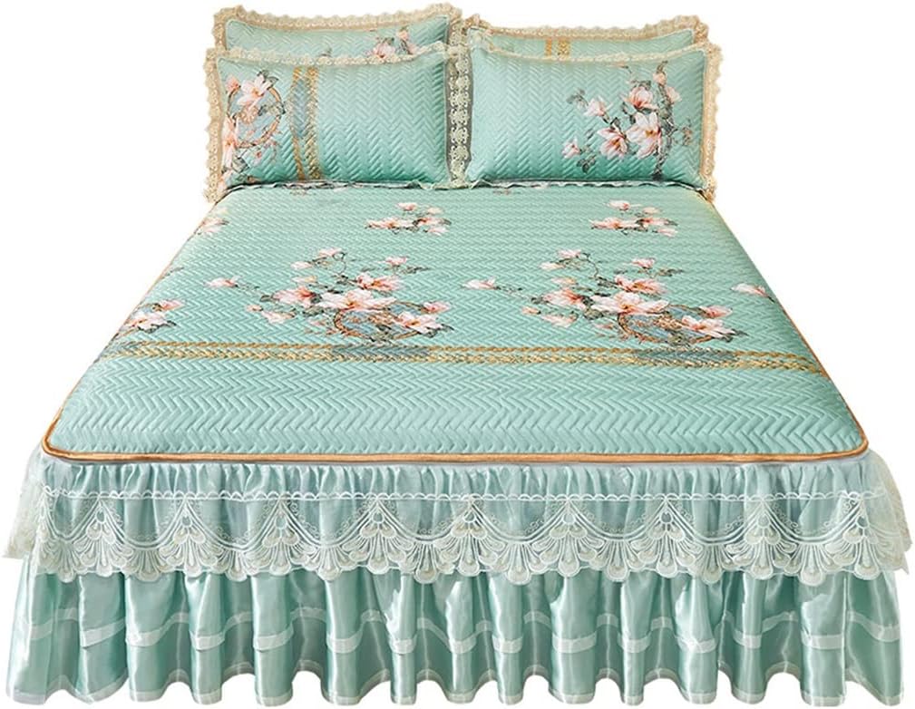 Summer Ice Silk Cool Mat Three-Piece Bed Skirt Bed Cover Air Conditioning Soft