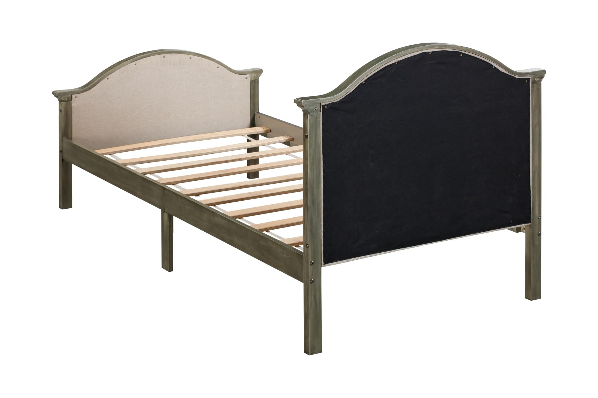 Headboard and Footboard, Upholstered Twin Platform Bed with Strong