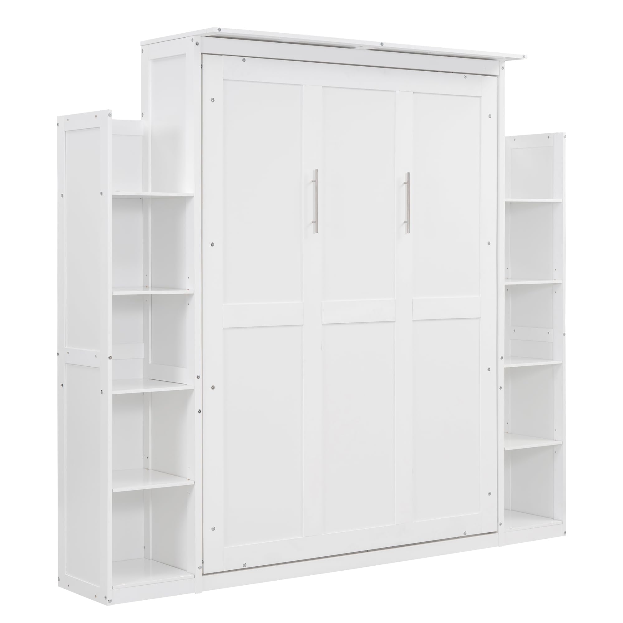 Designs Full Size Murphy Bed, Wooden Full Murphy Bed Wall Bed with Shelves