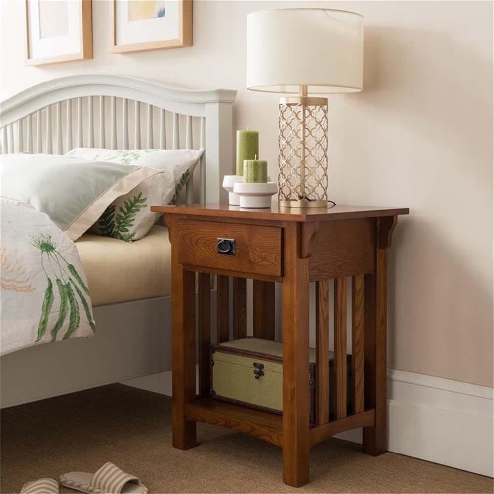 Mission Impeccable 1-Drawer Nightstand in Medium Oak (Set of 2)
