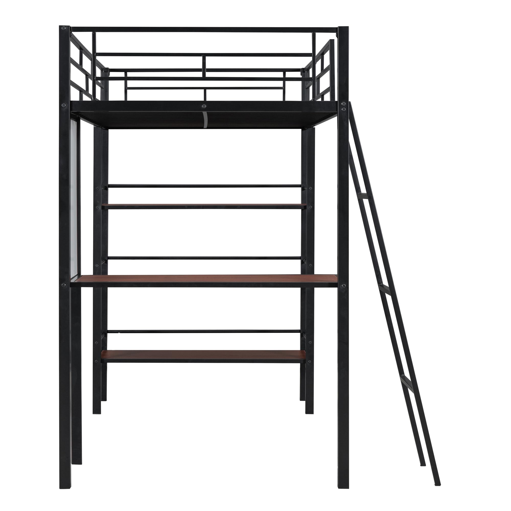 Twin Size LoftBed,Twin Size Metal Loft Bed with Desk