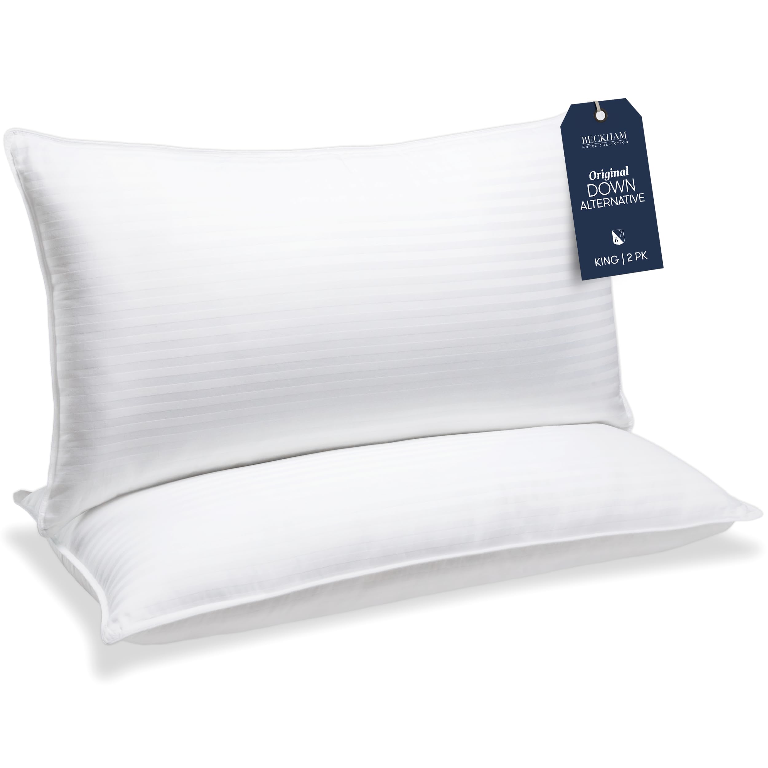 Bed Pillows King Size Set of 2 - Down Alternative Bedding Gel Cooling Big Pillow for Back