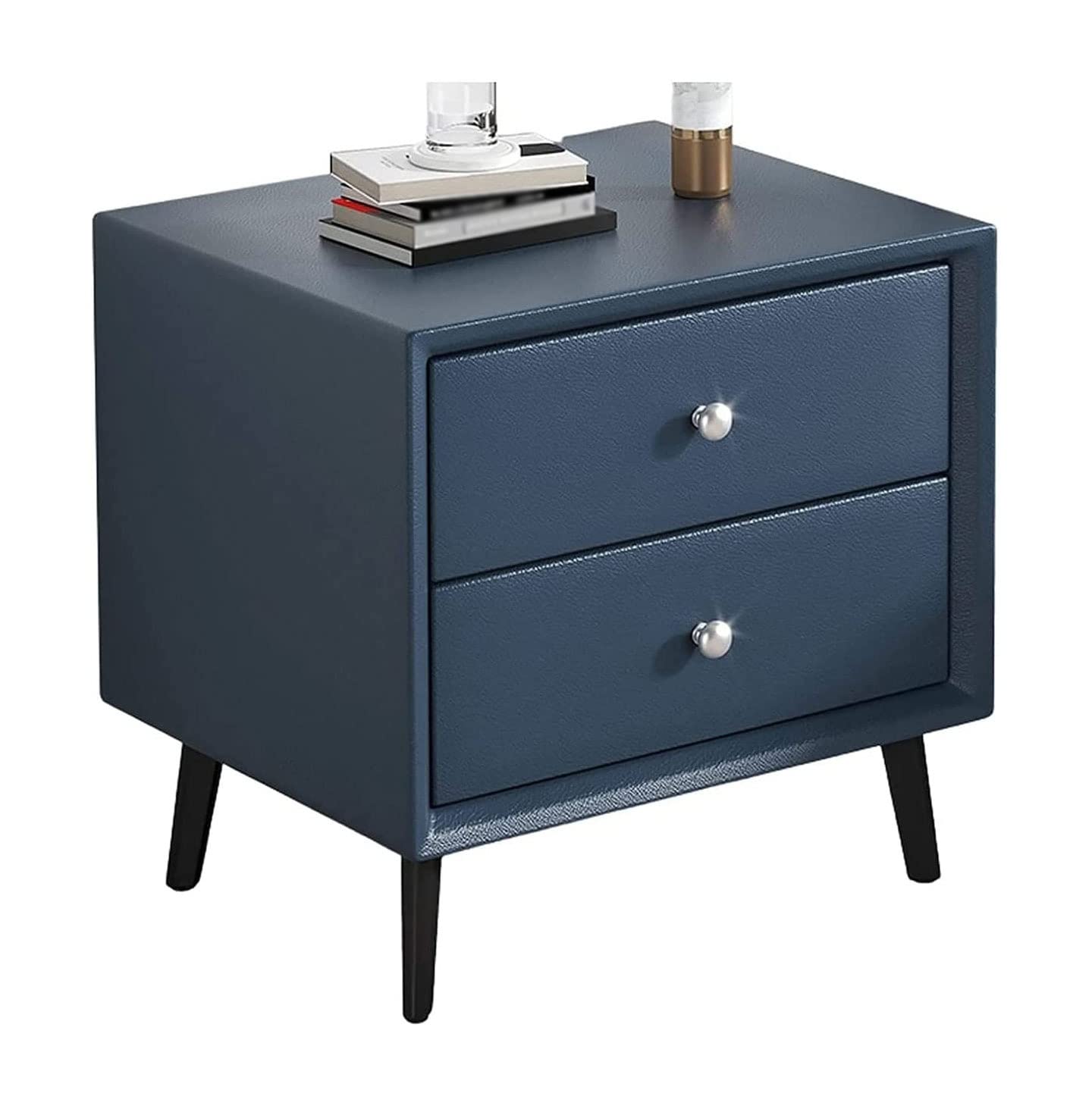 Nightstand Side Table Modern Bedside Table with 2 Drawers and Open Shelf Night