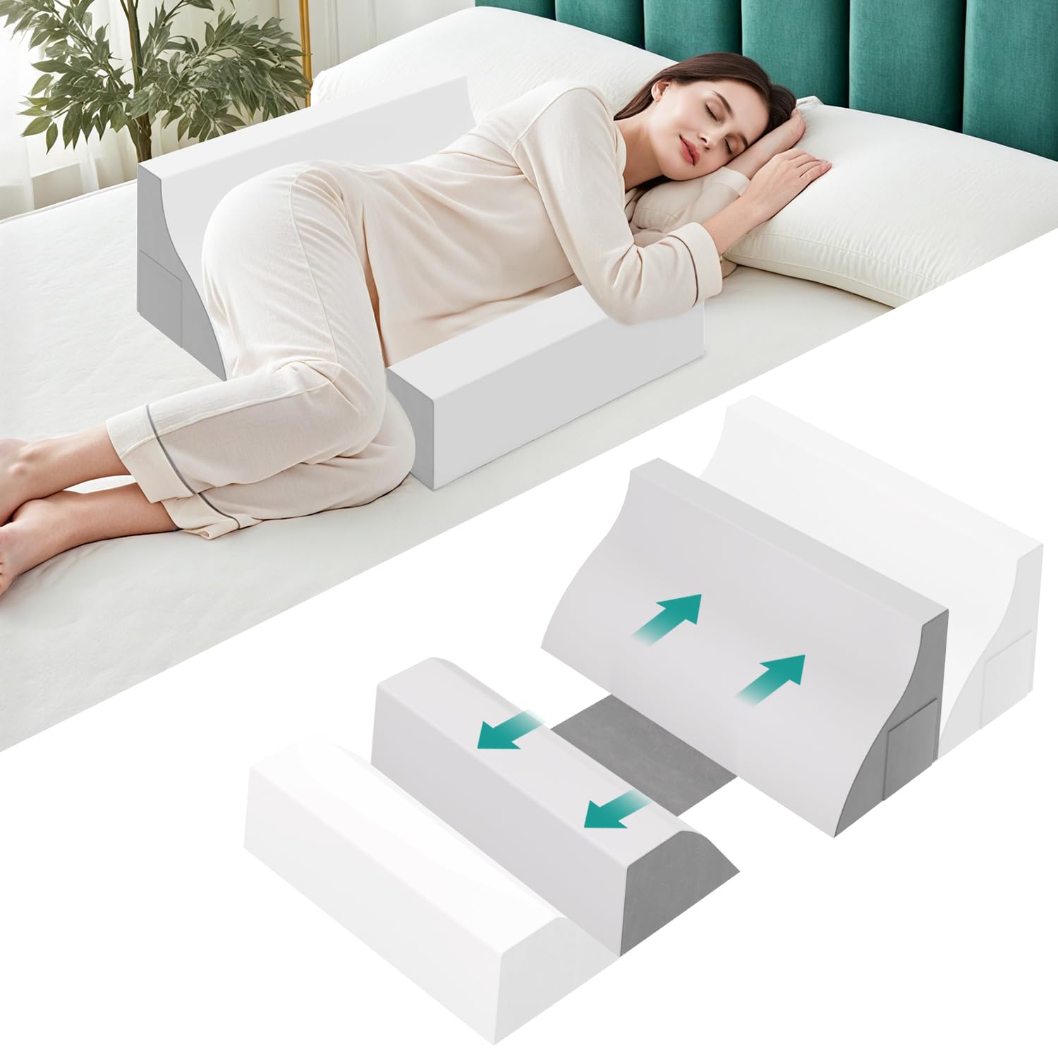 Body Pillows for Adults, Side Sleeper Body Pillow, Adjustable Anti Snoring Pillow