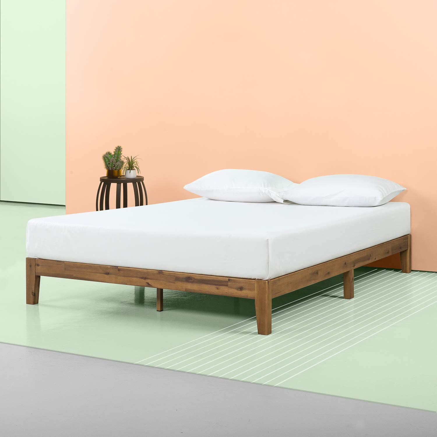 Lucinda Wood Platform Bed Frame, No Box Spring Needed