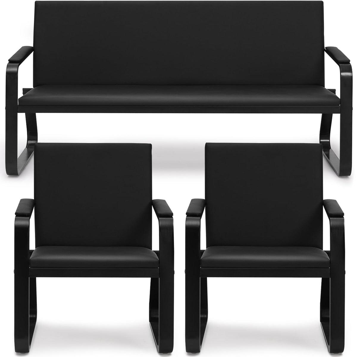 PU Leather Waiting Room Chairs with Armrests