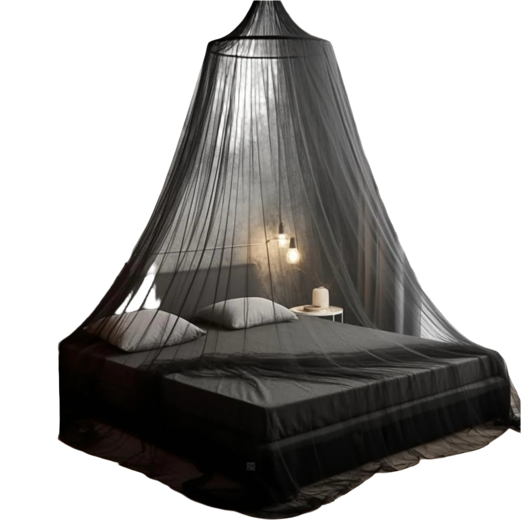 Bed Canopy for Adults, Black Canopy Bed Curtains - Canopy for Bed, Netting Room Decor