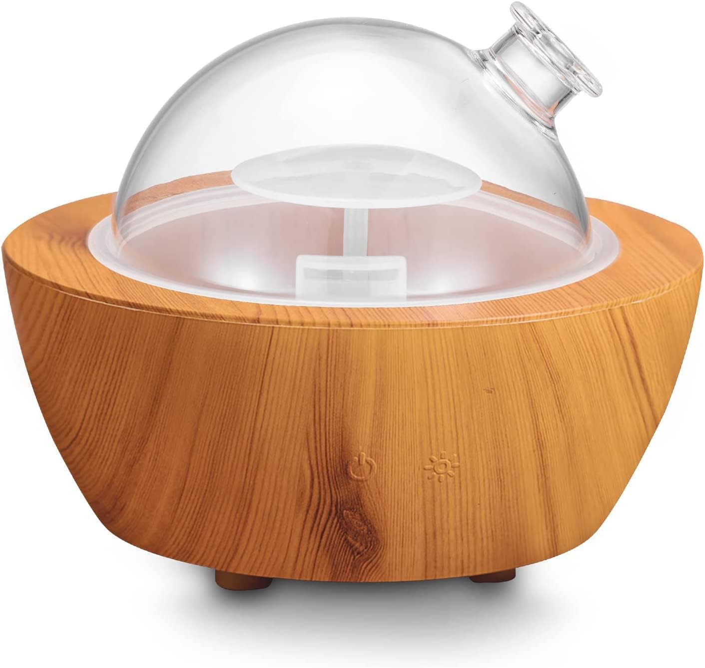 280ml Glass Essential Oil Diffuser Wood Grain Base Air Aroma Diffusers for Aromatherapy