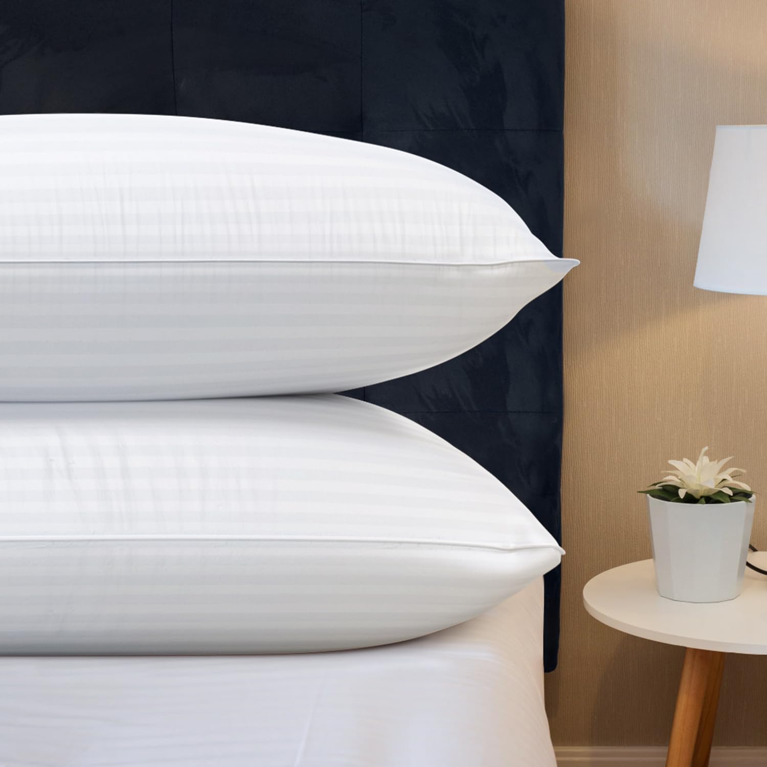 Bed Pillows for Sleeping Queen Size - Hotel Quality Set of 2 - Breathable Down Alternative