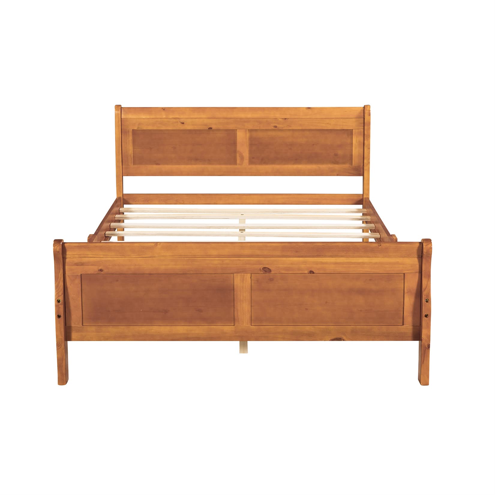 Full Size Platform Beds Solid Wood Bed Frame with Headboard and Wooden