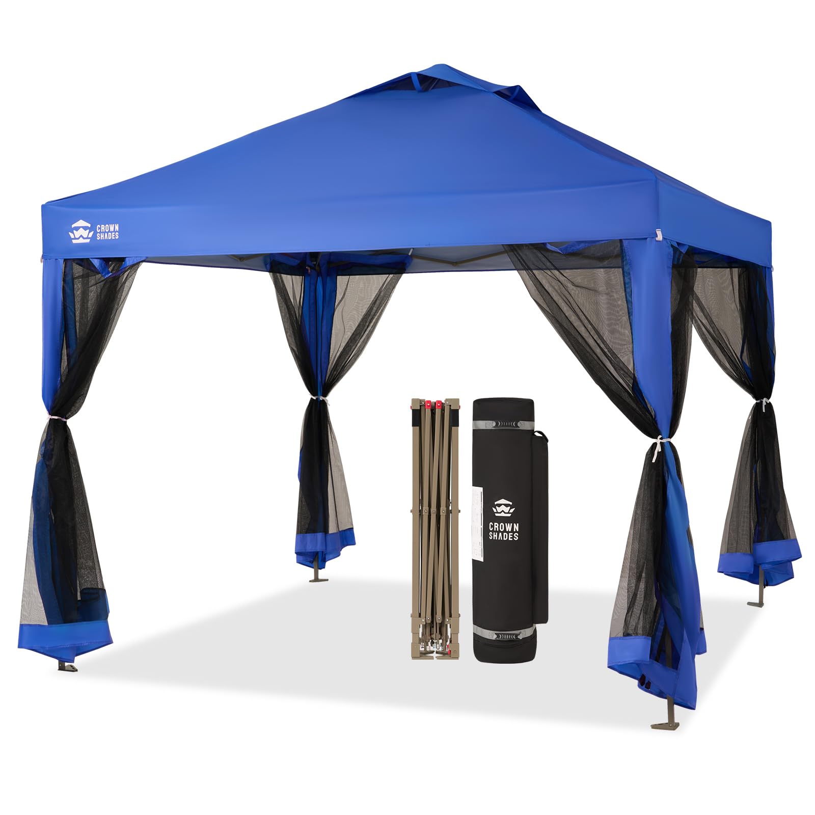 SHADES Gazebo 10x10 Pop Up Canopy with Mosquito Netting