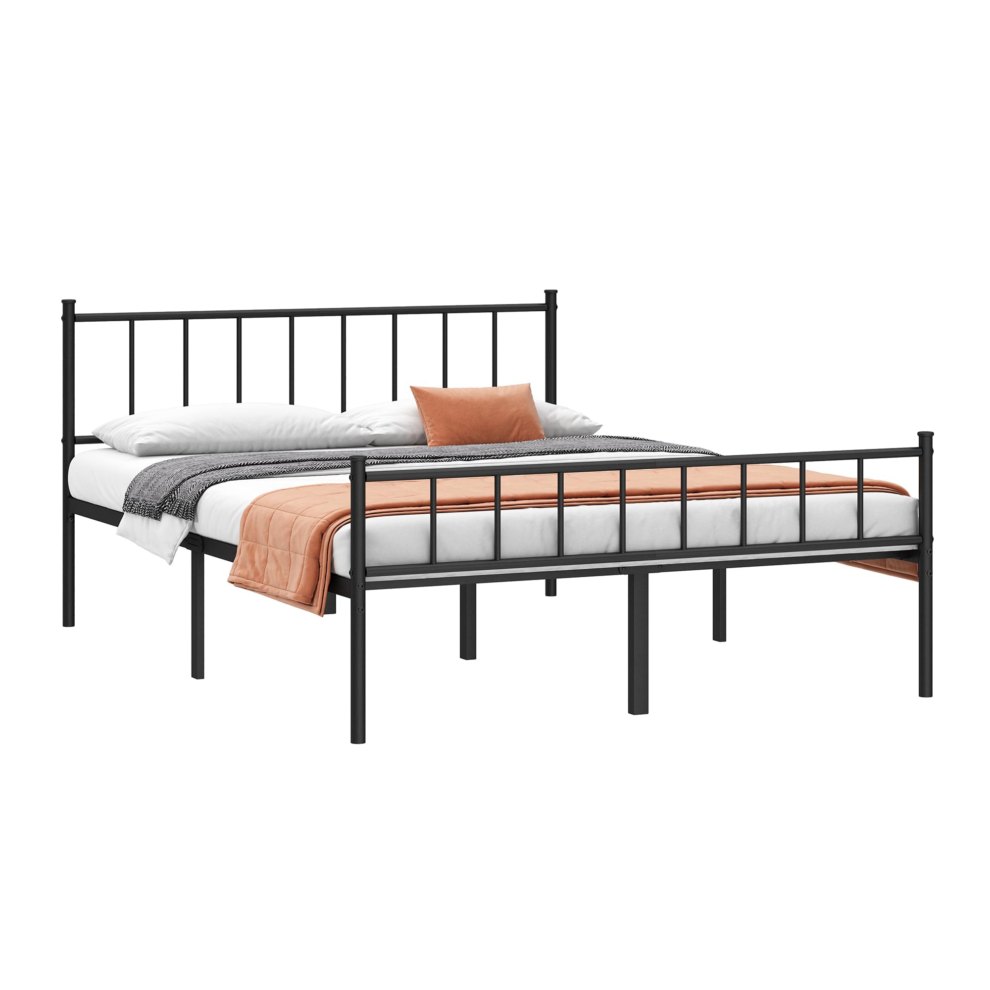 Queen Bed Frame-Classic Metal Platform Bed Frame,Mattress