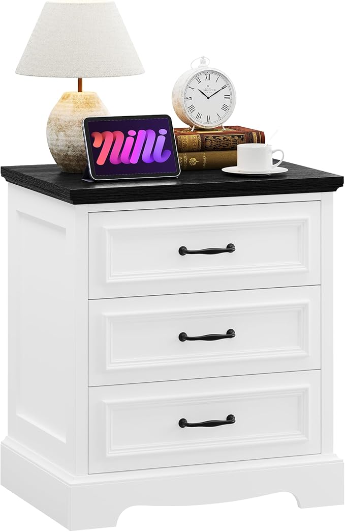 21.7W Farmhouse Nightstand Set of 2 with Charging Station