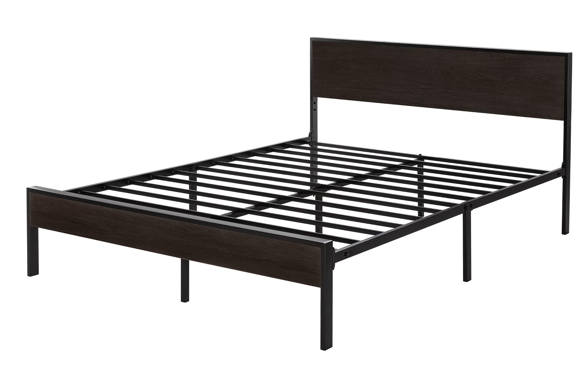 Queen Bed Frame with Headboard, Heavy Duty Platform Base with Under-Bed Storage