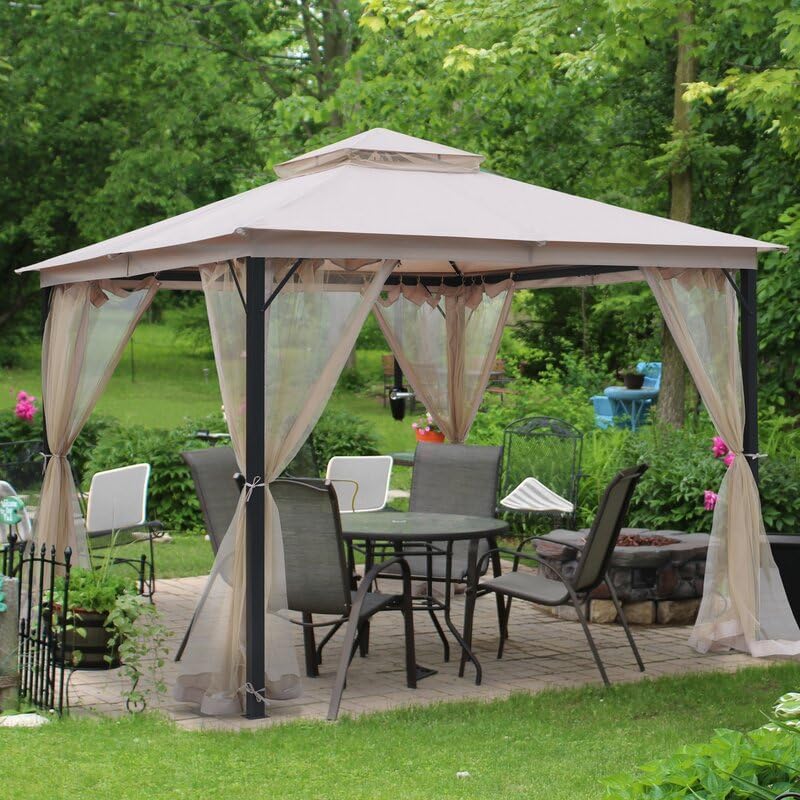 Gazebo 10x10, Heavy Duty Gazebos, Soft Top Gazebo with Metal Frame