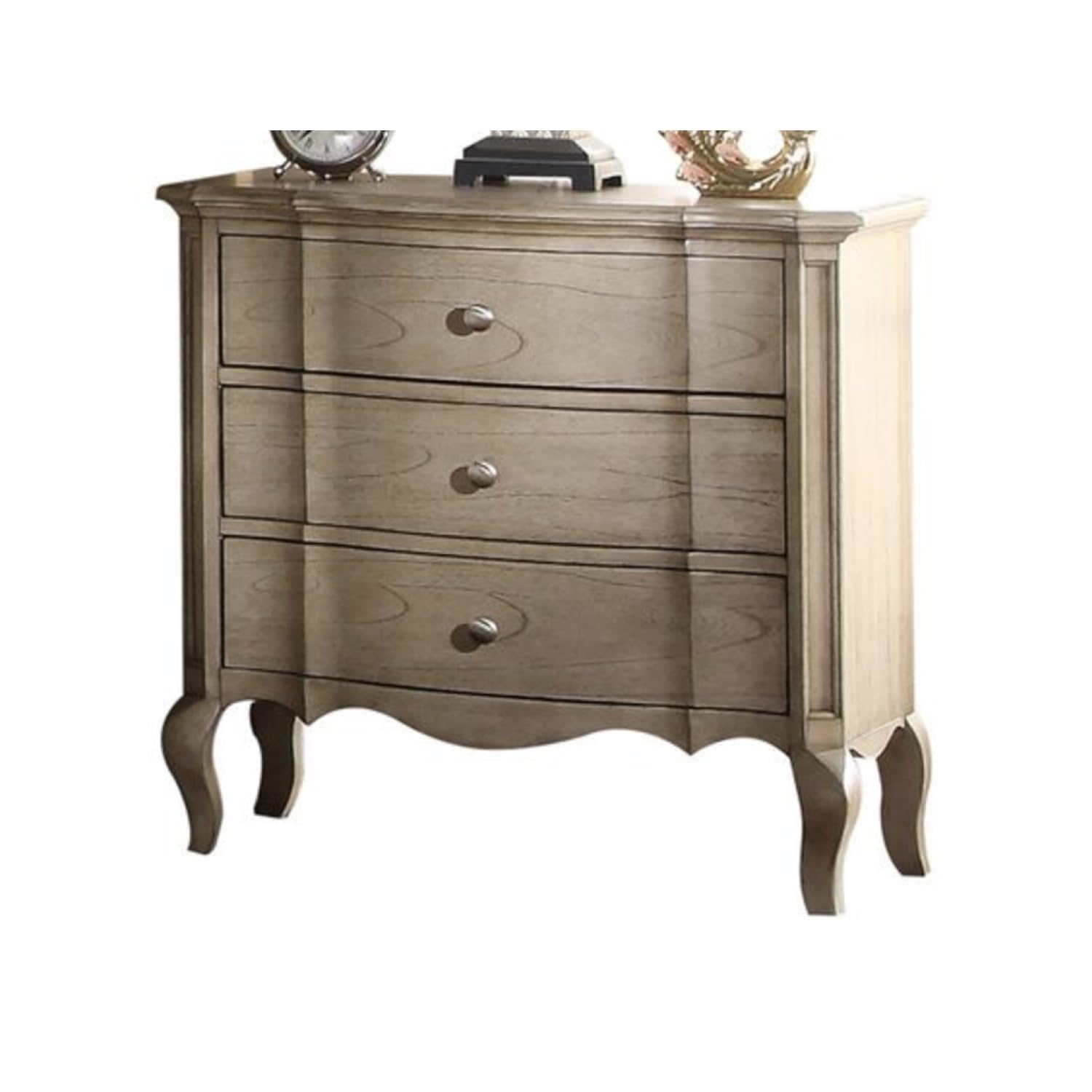 Nightstand with 3 Spacious Drawers, Dovetail Construction, and Refined Elegance
