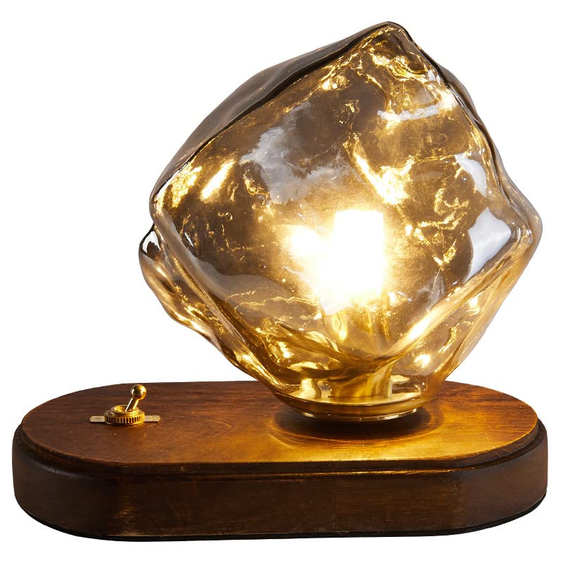 Table Lamp, Ice Cube Table Lamp, Bedside Lamp, Amber