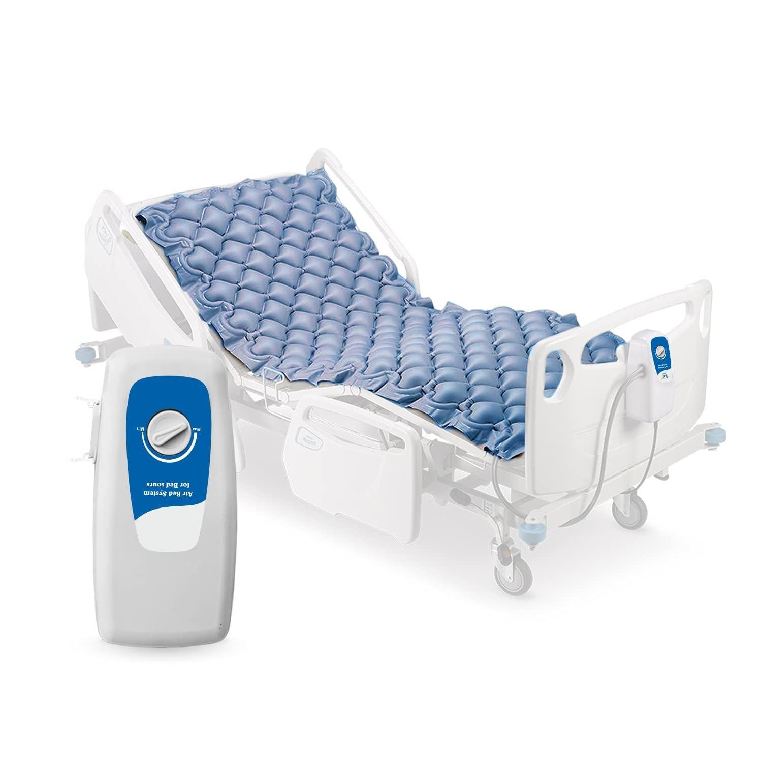 Mattress for Bed Sores, Twin Size, 78 x 36 x 12 inches, Blue and White