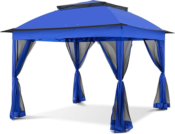 11x11 Pop Up Instant Gazebo Tent with Mosquito Netting Outdoor
