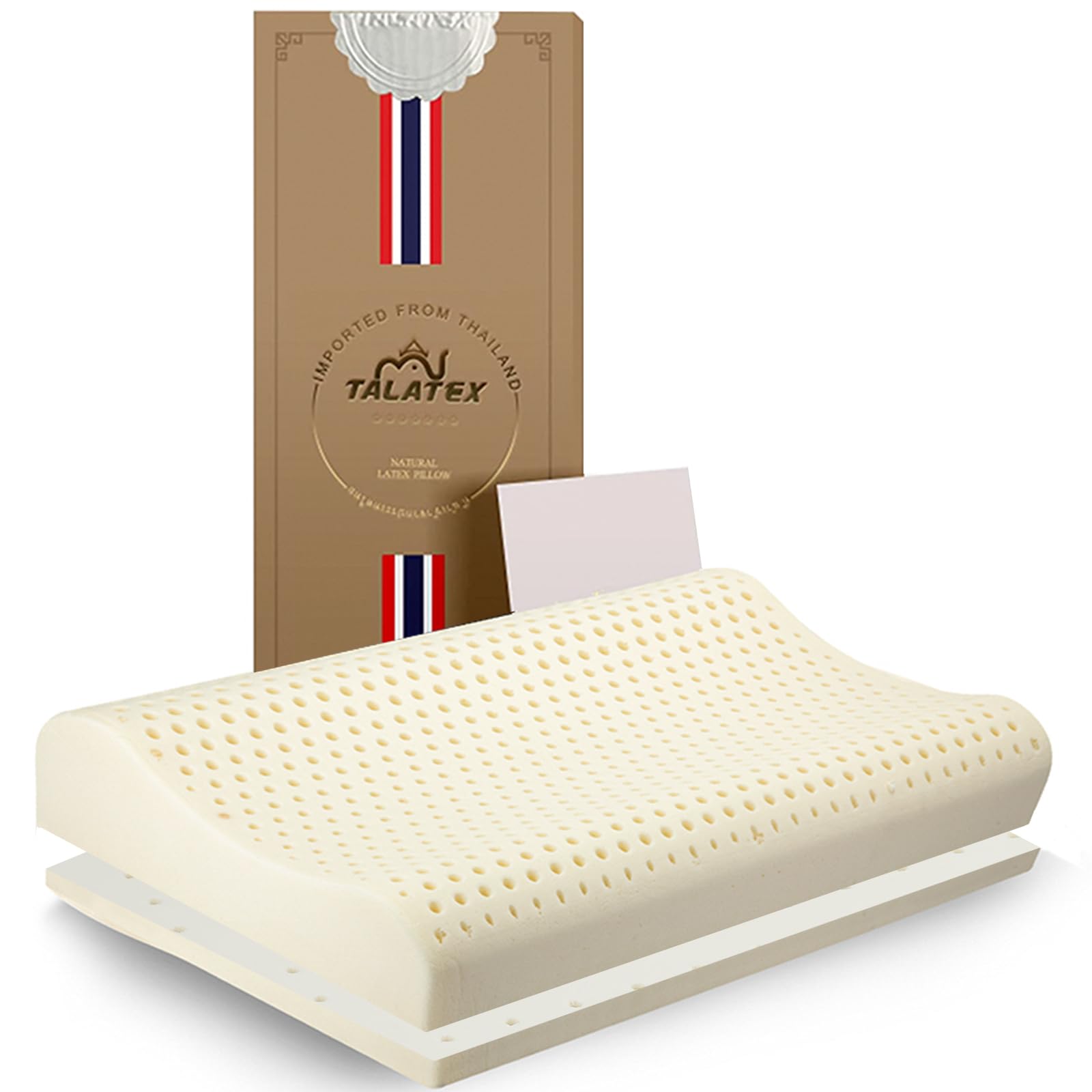 100% Natural Premium Latex Pillow, Adjustable Orthordic Ergonomic Pillow Helps