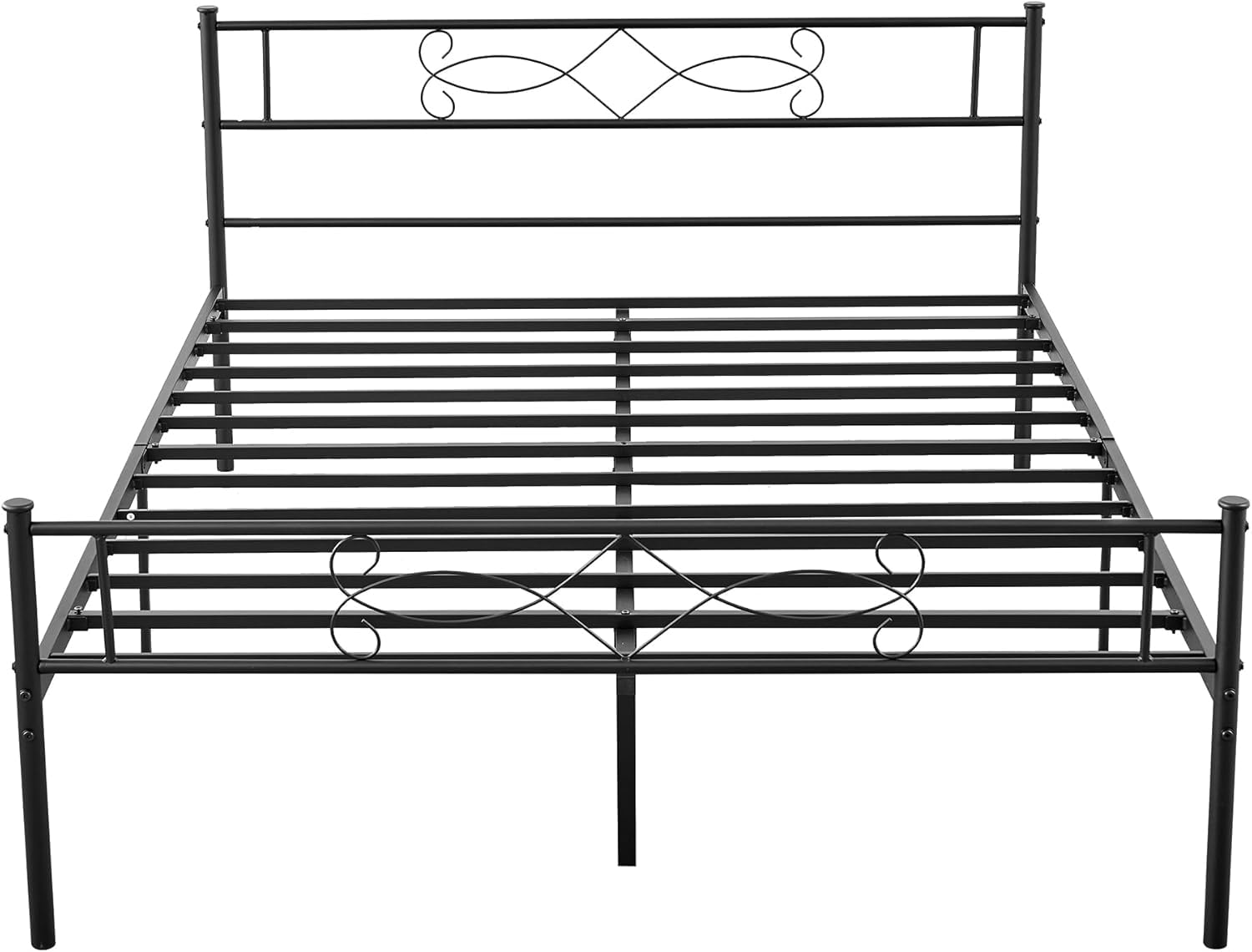 14" Full Size Metal Platform Bed Frame with Headboard